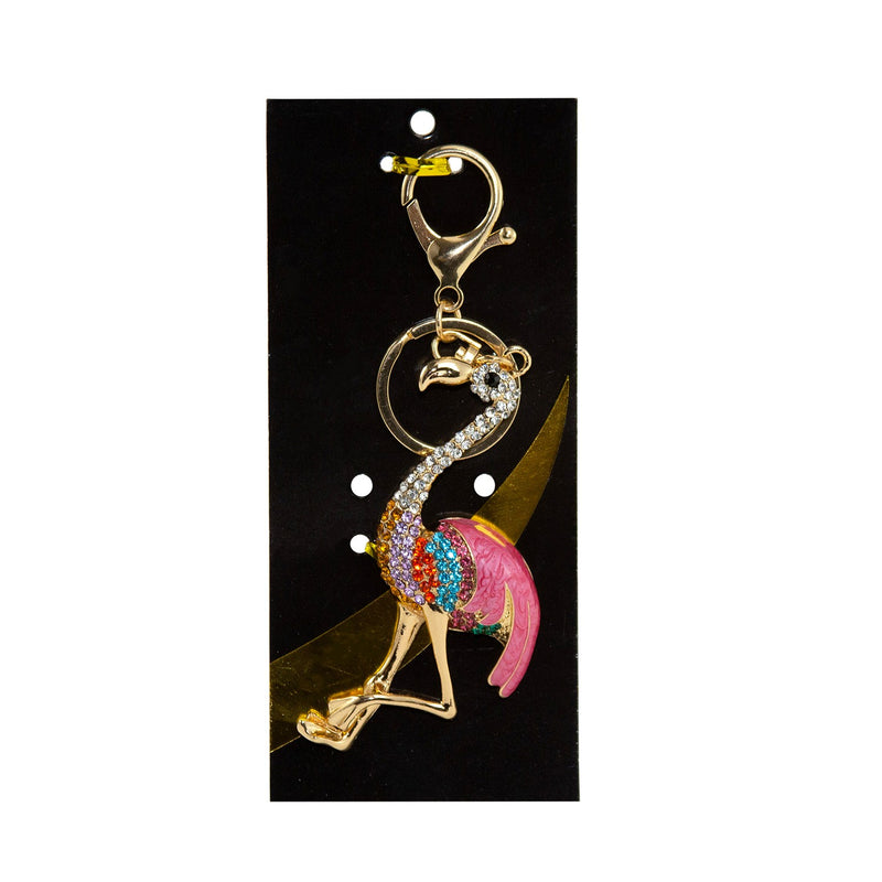 Wholesale Flamingo Bling Key Chains - Bulk Case of 48 - 51660-FLAMINGO-48