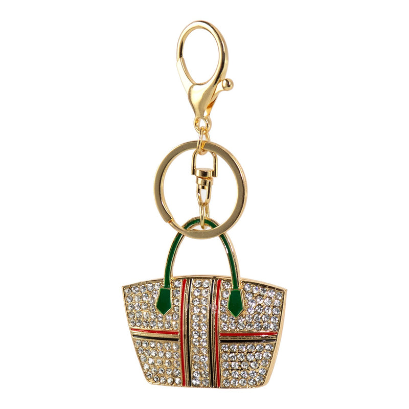 Wholesale Bling Key Chains in 9 Assorted Bags and Shoes Styles - Bulk Case of 48 - 51660-BAGSHOES-48