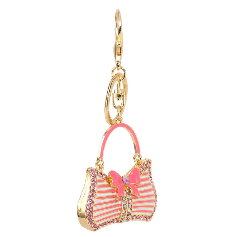 Wholesale Bling Key Chains in 9 Assorted Bags and Shoes Styles - Bulk Case of 48 - 51660-BAGSHOES-48