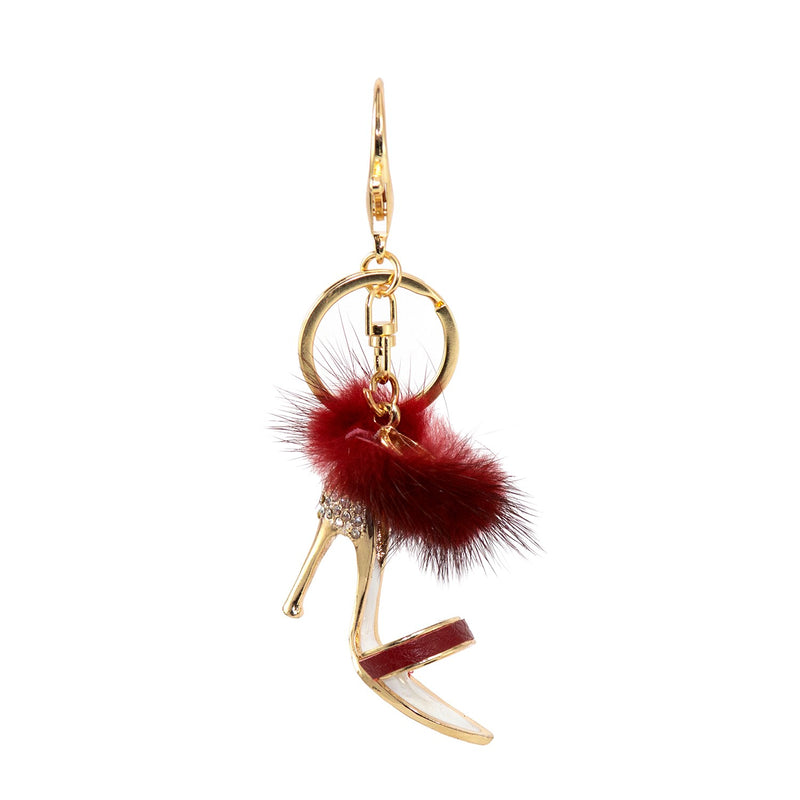 Wholesale Bling Key Chains in 9 Assorted Bags and Shoes Styles - Bulk Case of 48 - 51660-BAGSHOES-48