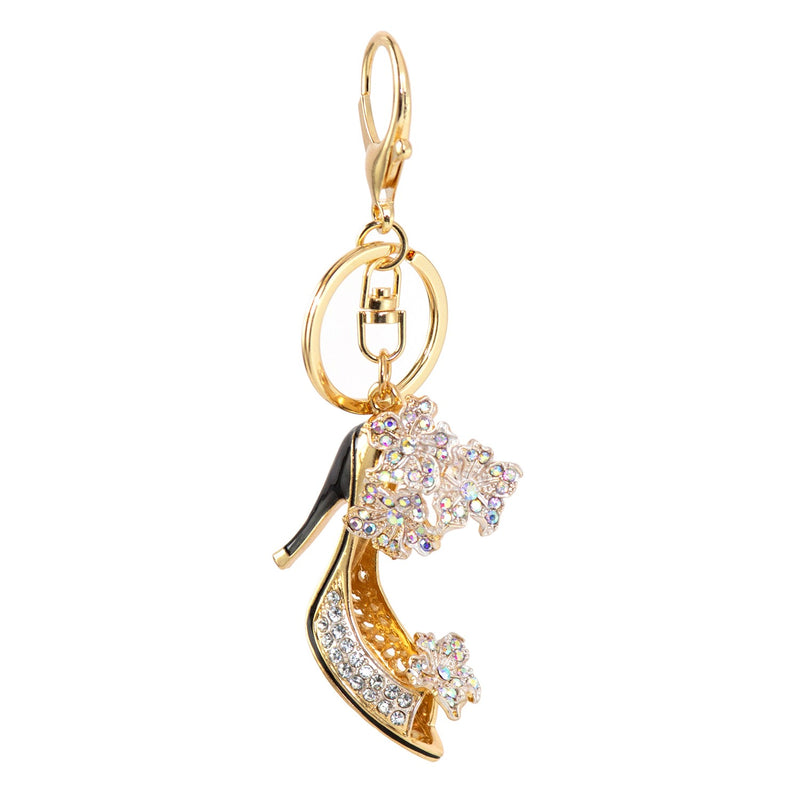 Wholesale Bling Key Chains in 9 Assorted Bags and Shoes Styles - Bulk Case of 48 - 51660-BAGSHOES-48