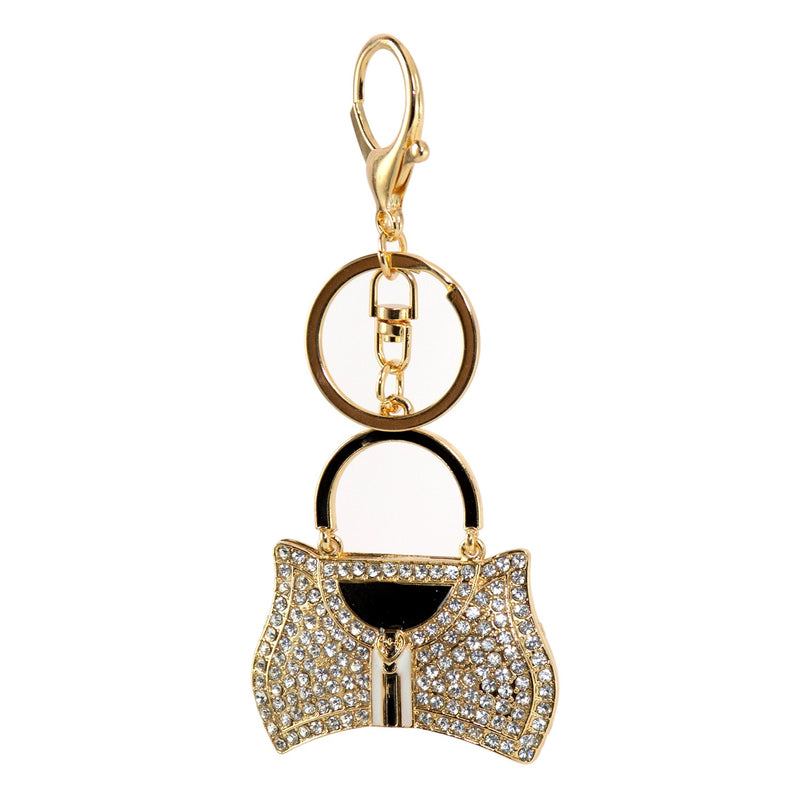 Wholesale Bling Key Chains in 9 Assorted Bags and Shoes Styles - Bulk Case of 48 - 51660-BAGSHOES-48