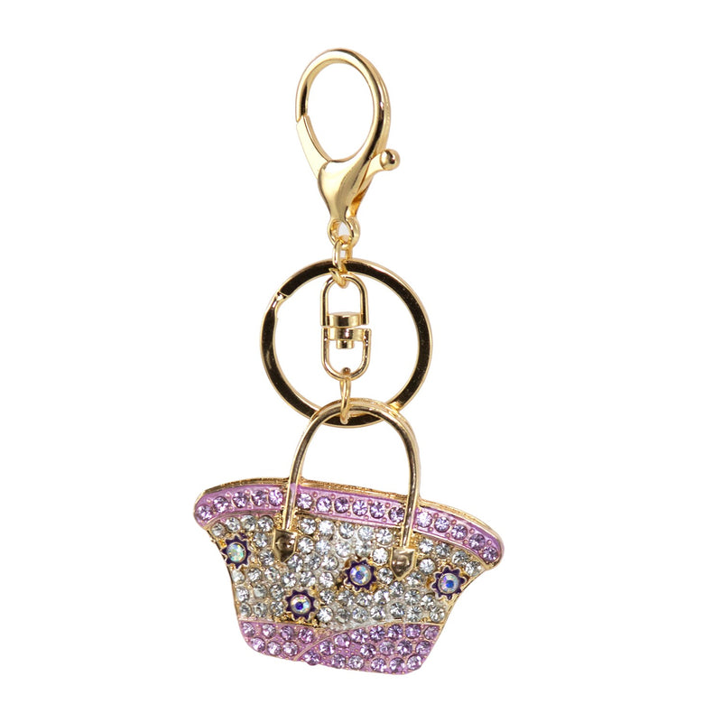 Wholesale Bling Key Chains in 9 Assorted Bags and Shoes Styles - Bulk Case of 48 - 51660-BAGSHOES-48