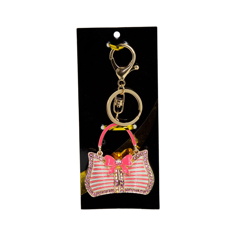 Wholesale Bling Key Chains in 9 Assorted Bags and Shoes Styles - Bulk Case of 48 - 51660-BAGSHOES-48