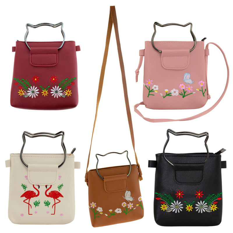 Wholesale Small Cat Handle Crossbody Bag in 5 Assorted Colors- Bulk Case of 24 - 701-ASST-24