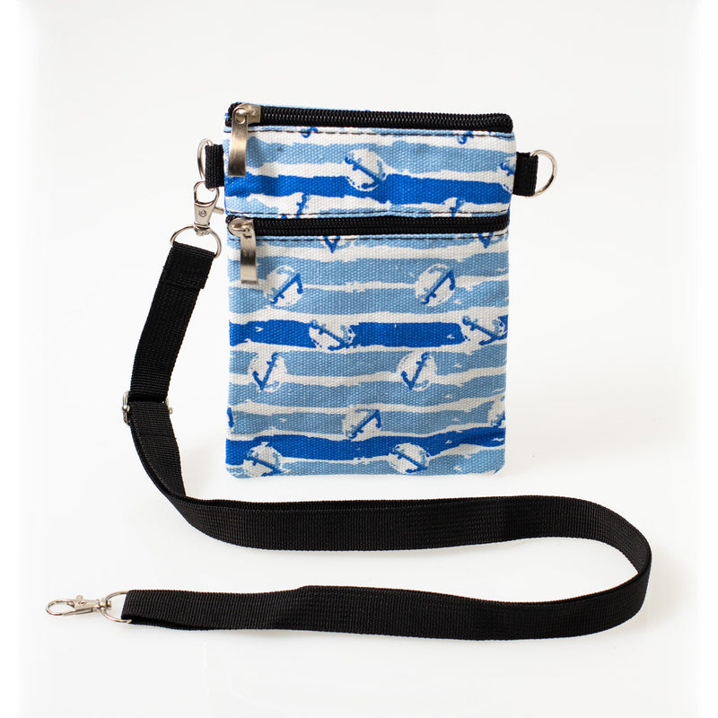 7" Bulk Crossbody Bags 3 in 1 with 2 Zippered Pockets in 4 Assorted Prints - Wholesale Case of 24 - 2390-PRINTED-24