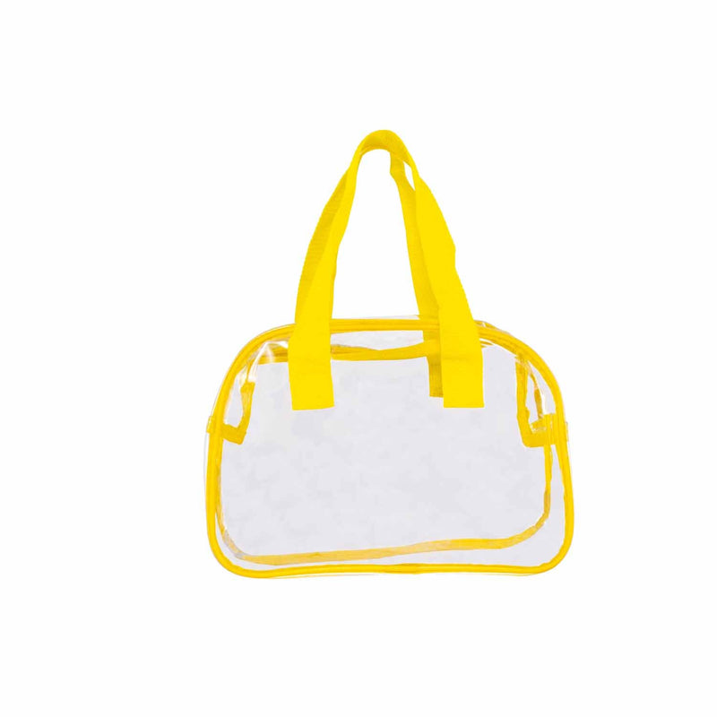 11" PVC Clear Satchel Bag in Assorted Colors - Case of 24 Wholesale Bags