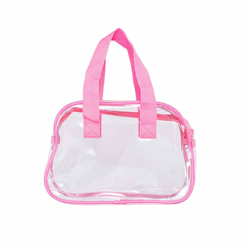 11" PVC Clear Satchel Bag in Assorted Colors - Case of 24 Wholesale Bags