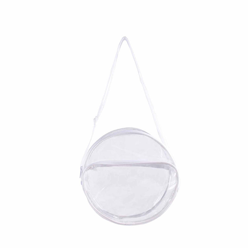 10" PVC Clear Bag with Velcro Pouch in Assorted Colors - Case of 24 Wholesale Bags