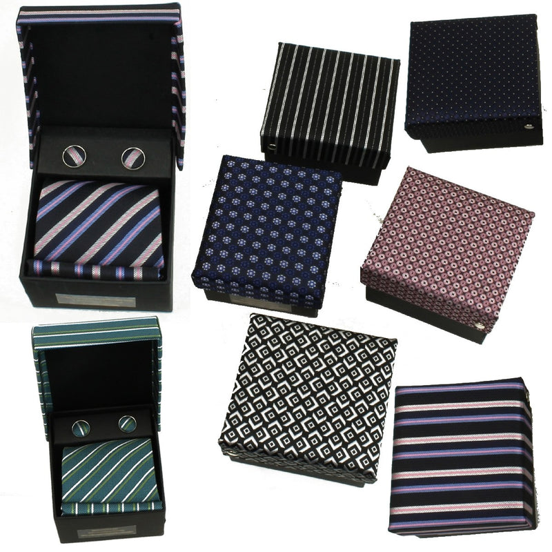 Wholesale 3 Piece Neck Tie Set in Assorted Prints & Colors - 996-60