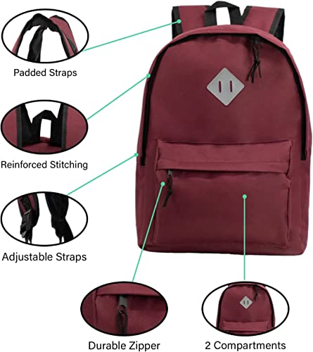 24 pack 17" Reflective Wholesale Backpack in Assorted Colors - Bulk Case of 24