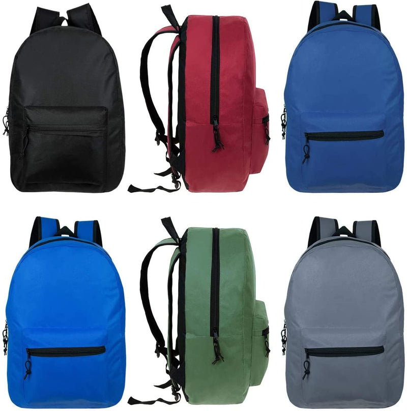 18 Piece Wholesale Basic School Supply Kit With 17" Backpack - Bulk Case of 12 Backpacks and Kits