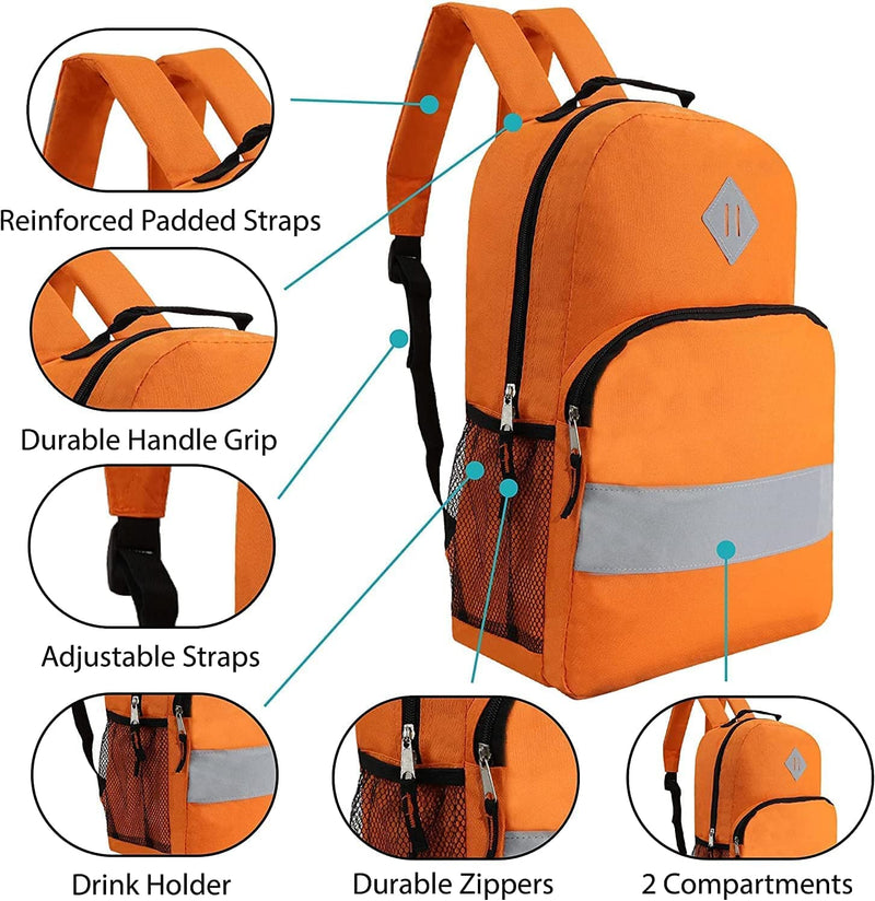18 Piece Wholesale Basic School Supply Kit With 17" Backpack - Bulk Case of 6 Backpacks and Kits