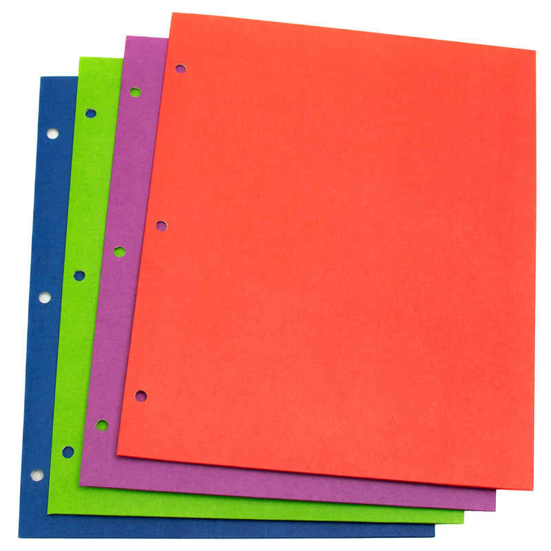 4 Assorted Colored Folders - Bulk School Supplies Wholesale Case of 200 -Folders