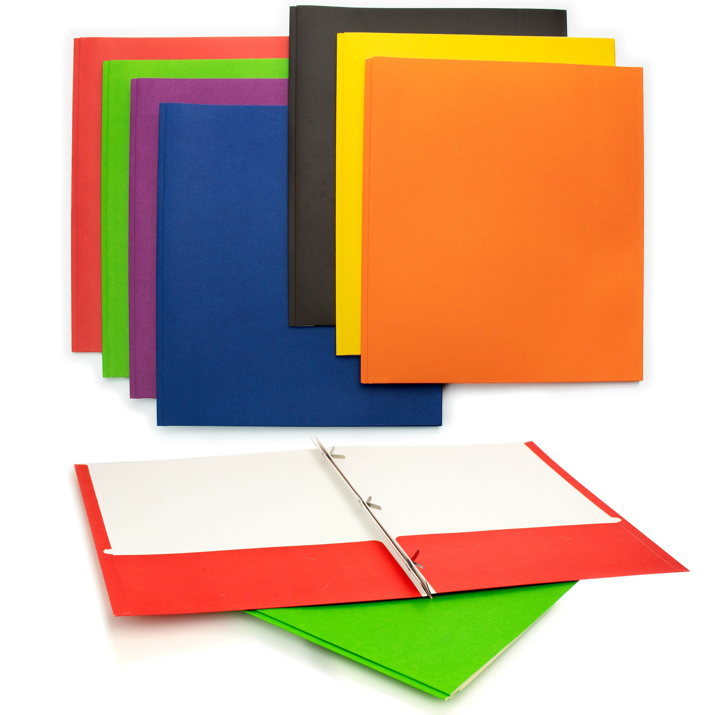 7 Assorted Colored Folders - Bulk School Supplies Wholesale Case of 100-Folders