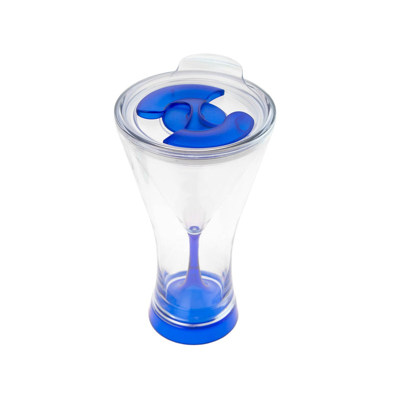 Wholesale Acrylic Insulated 8 oz Martini Tumbler in Blue - Bulk Case of 24 - MANHATTB-BLUE-24