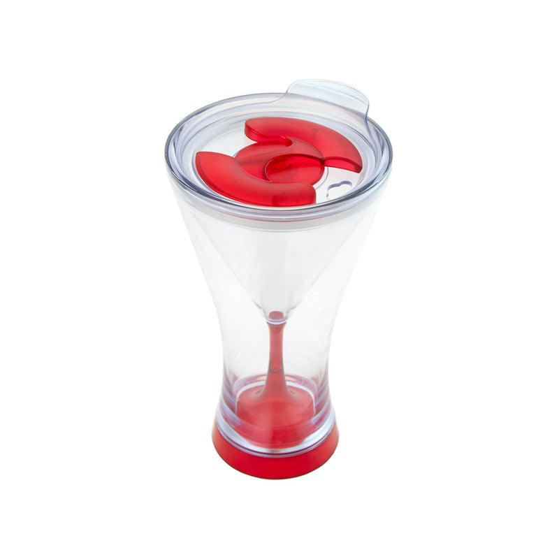 Wholesale Acrylic Insulated 8 oz Martini Tumbler in Red - Bulk Case of 24 - MANHATTB-RED-24