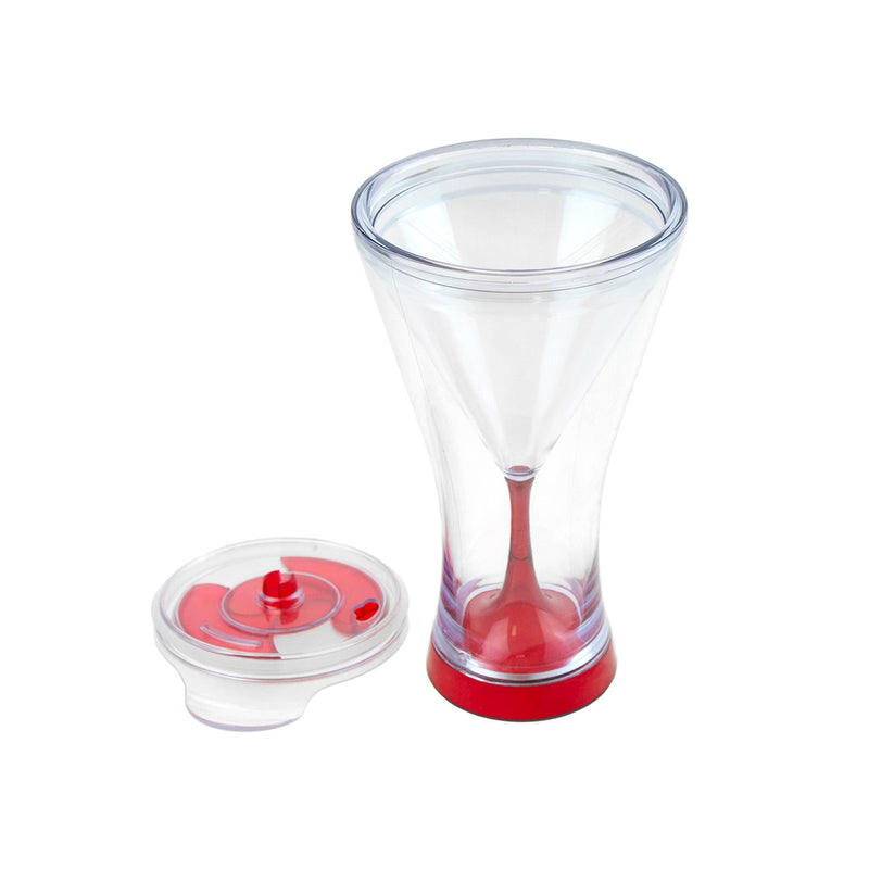 Wholesale Acrylic Insulated 8 oz Martini Tumbler in Red - Bulk Case of 24 - MANHATTB-RED-24