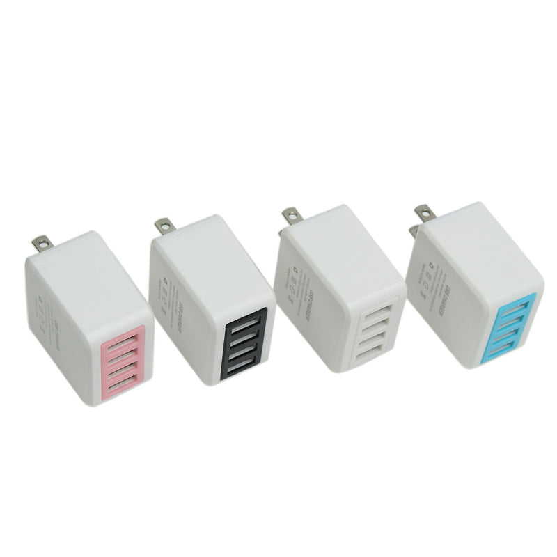 Wholesale 4 Slot Fast Charging USB House Charger - Bulk Case of 48 - 8859-ASST-48