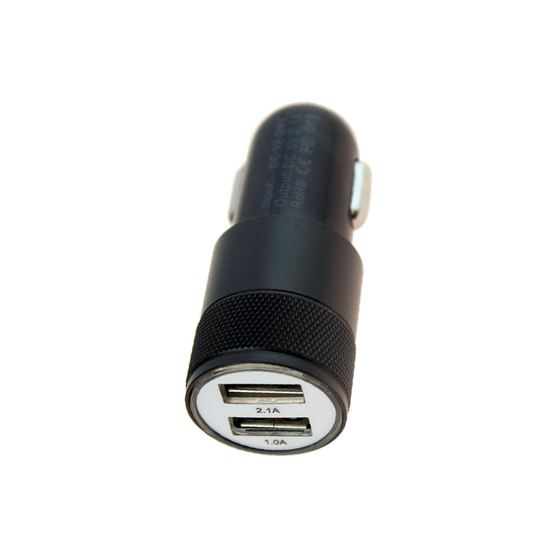 Wholesale 2 Slot Black USB Car Charger in 4 Assorted Colors - Bulk Case of 24 - 8839-USB-CHARGER-ASST-24