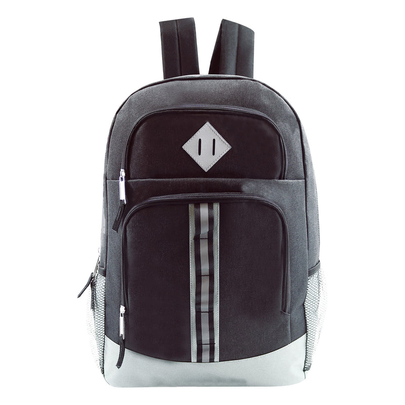 18" Deluxe Wholesale Backpack in Black- Bulk Case of 24
