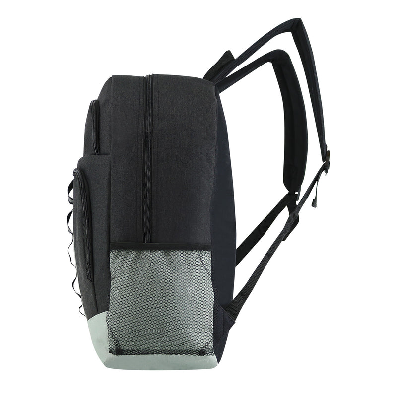18" Deluxe Wholesale Backpack in Black- Bulk Case of 24