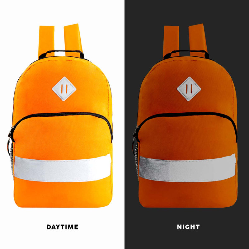 17" Reflective Wholesale Backpack in 6 Colors - Bulk Case of 24