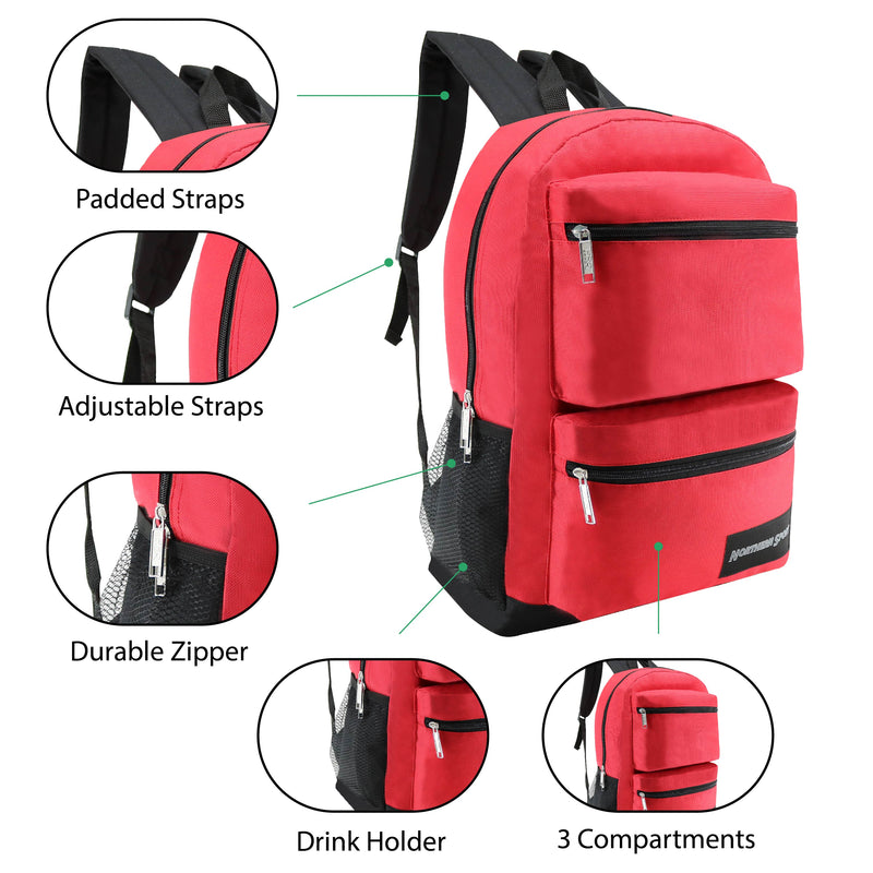 Wholesale 17 Inch Multicolor Backpack - 4 Color - 24 pcs – Premier Dealz