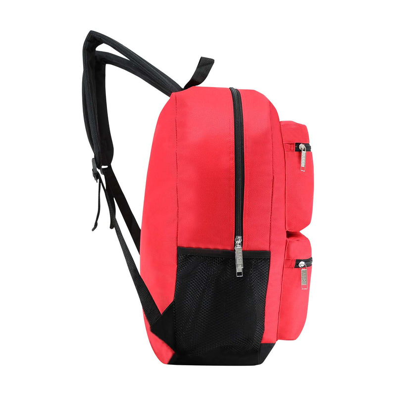 17" Deluxe Wholesale Backpack in Assorted Colors- Bulk Case of 24