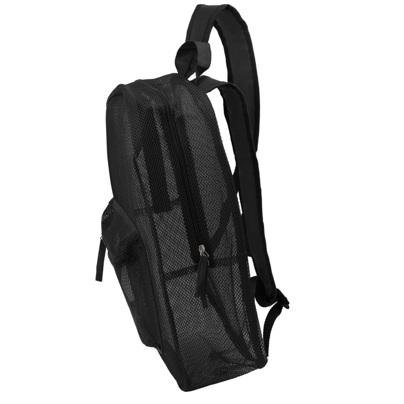 17'' Mesh Wholesale Backpacks Black Colors Case of 24 Bookbags