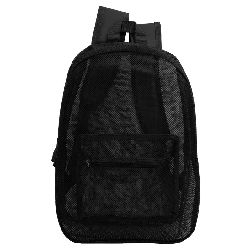 17'' Mesh Wholesale Backpacks Black Colors Case of 24 Bookbags