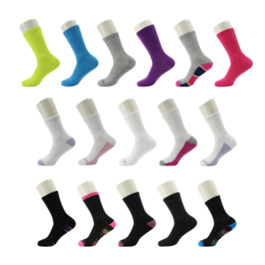 Women's Crew Wholesale Sock, Size 9-11 in Assorted Colors - Bulk Case of 96 Pairs