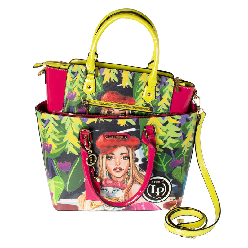 Women's Wholesale Tote in Assorted Women Print - Bulk Case of 24