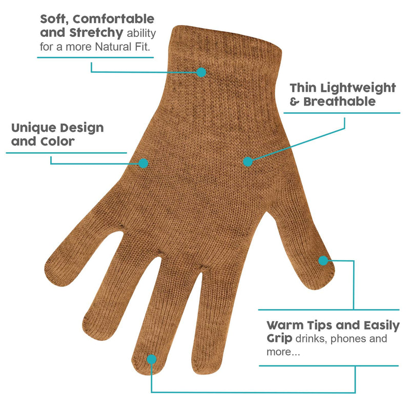 Unisex Bulk Winter Gloves in 5 Assorted Colors - Cold Weather Case of 48 Glove Pairs