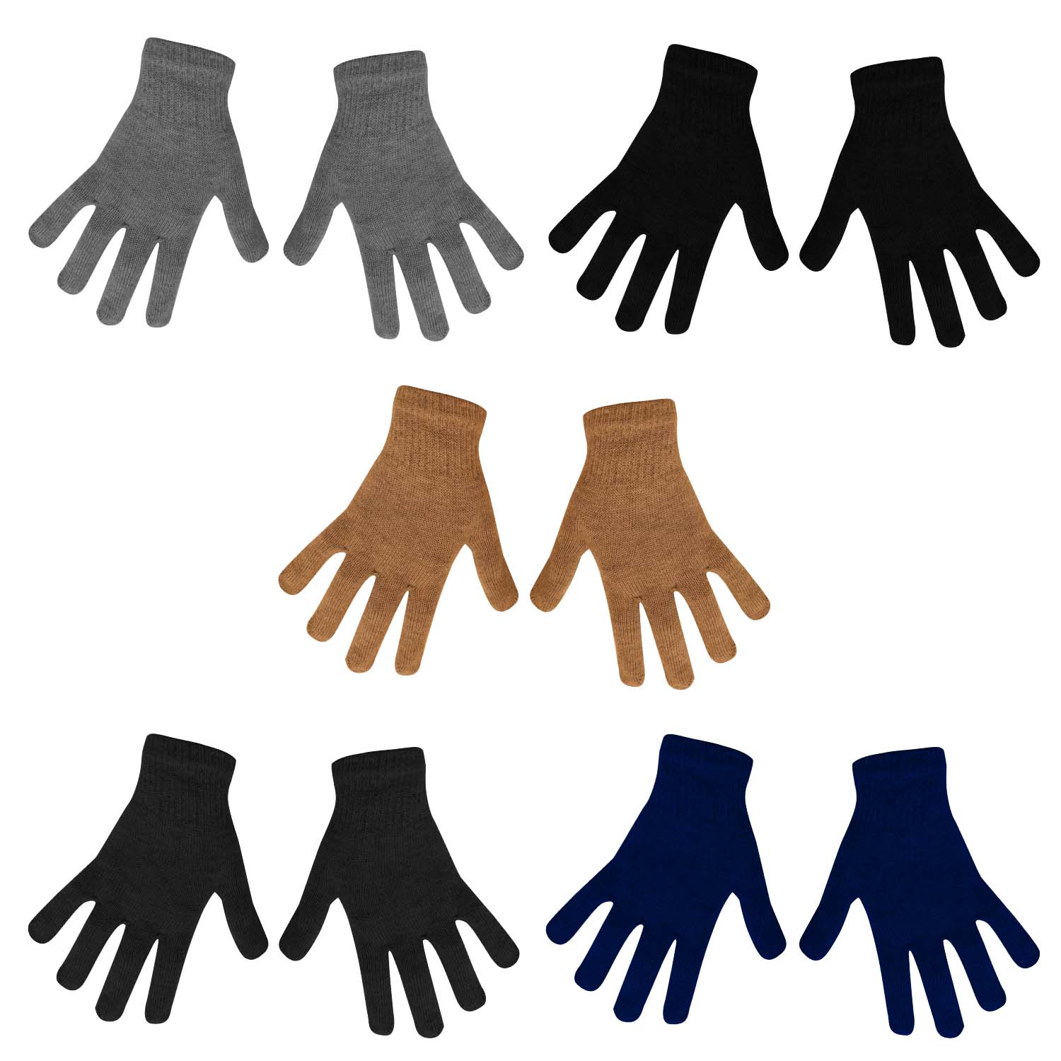 Unisex Bulk Winter Gloves in 5 Assorted Colors - Cold Weather Case of 96 Glove Pairs