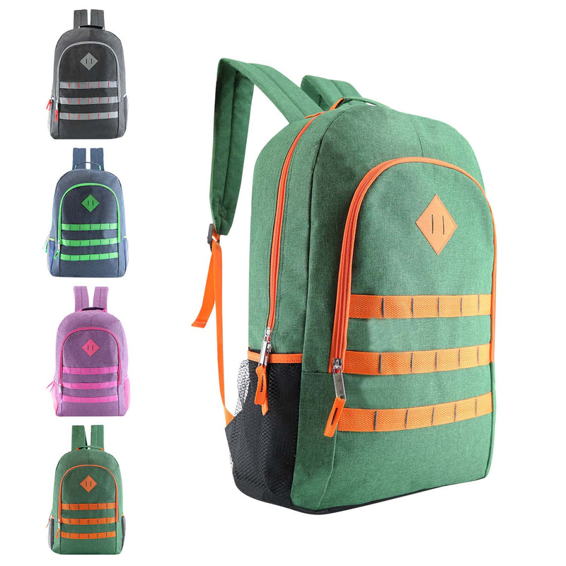 19" Basic Wholesale Backpack In 4 Colors- Bulk Case Of 24 Backpacks