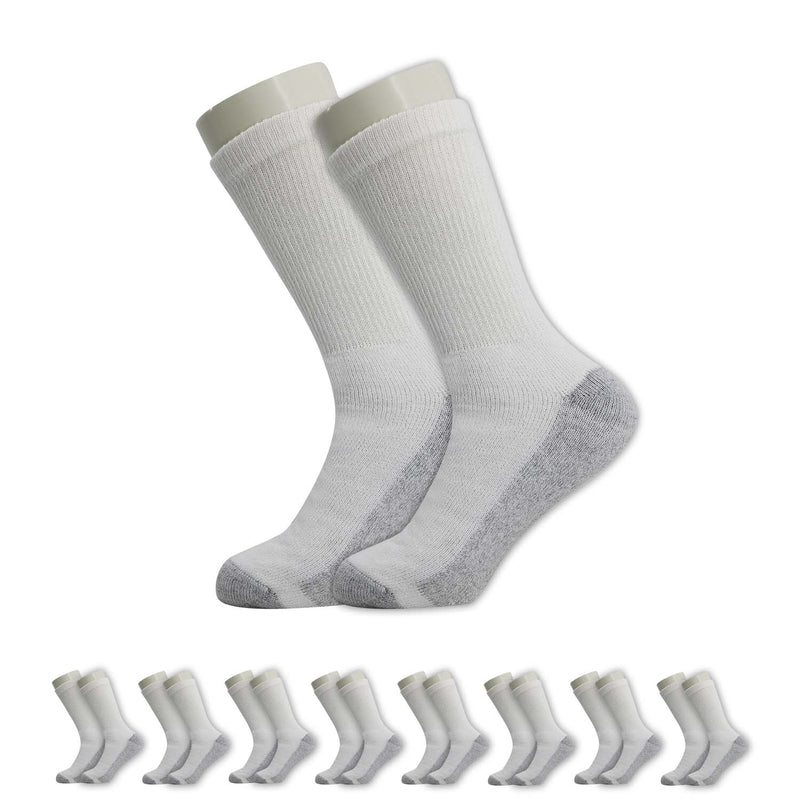 Wholesale Socks Unisex Crew Cut Athletic Size 10-13 in White with Grey - Bulk Case of 120 Pairs