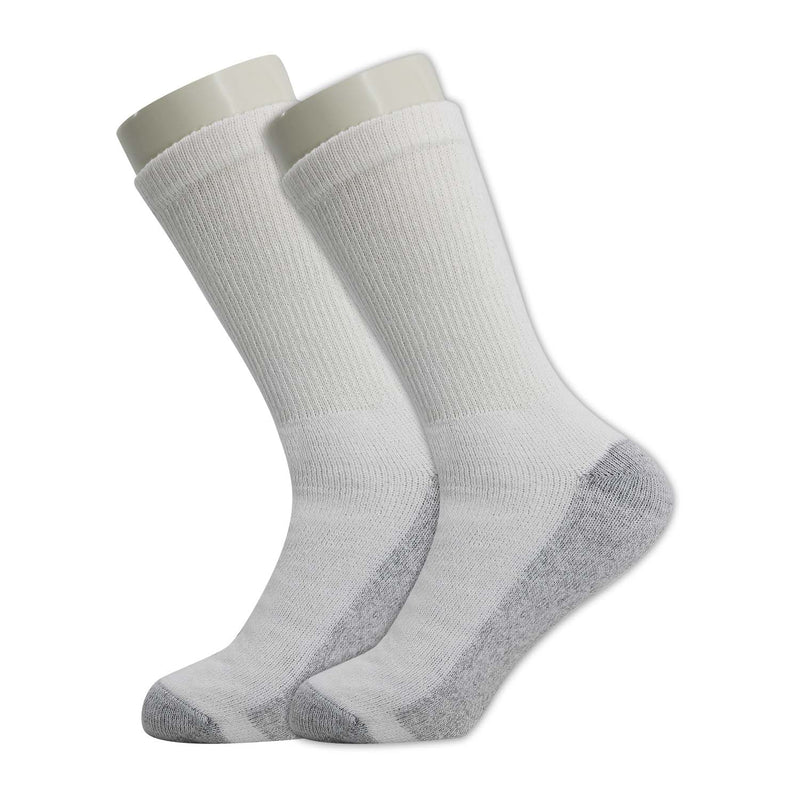 180 Pairs - Wholesale Socks Unisex Crew Cut Athletic Size 10-13 in White with Grey - Bulk Case of 180 Mens Socks
