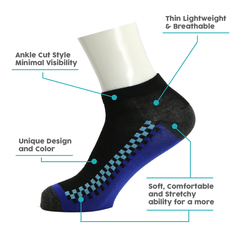 144 Pairs - Wholesale Ankle Bulk Socks - Fits Sizes 9-11 - Assorted Colors/Patterns