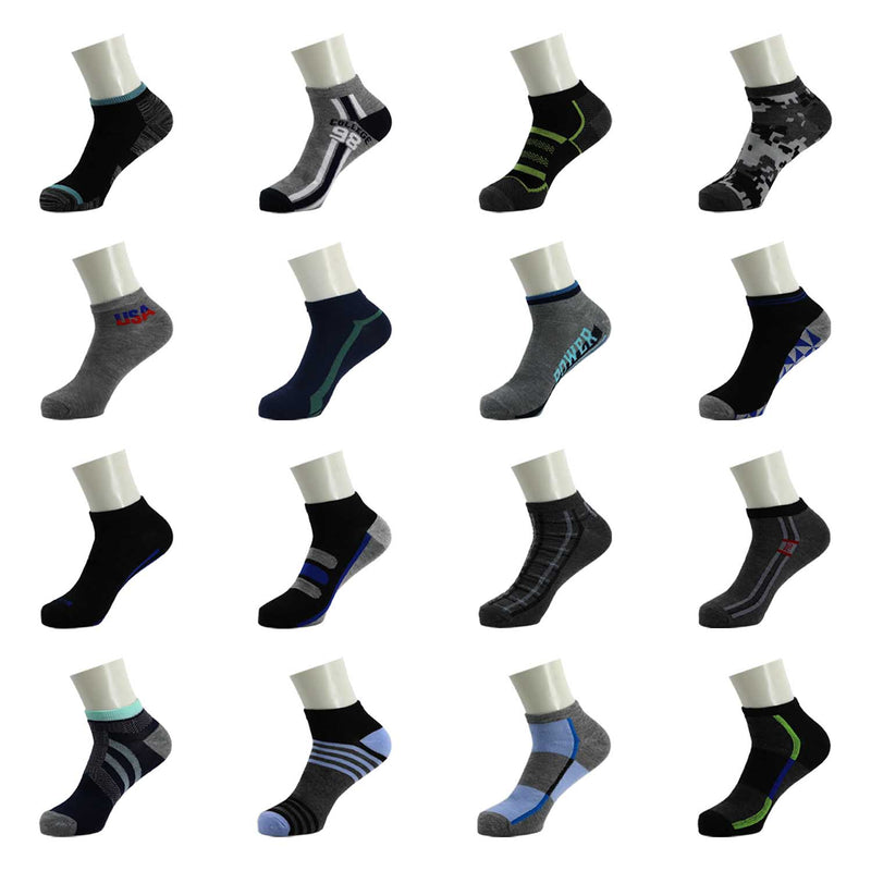 144 Pairs - Wholesale Ankle Bulk Socks - Fits Sizes 10-13- Assorted Colors/Patterns