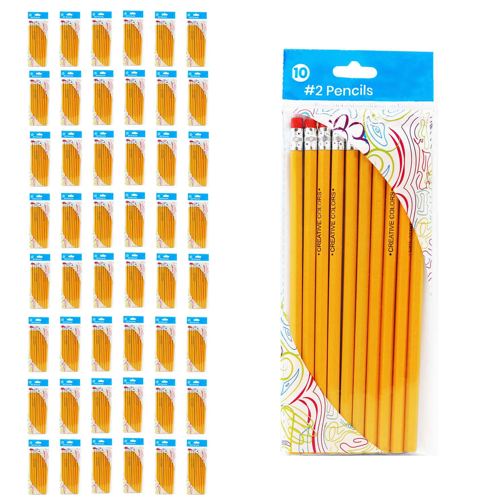 10 Pack of Unsharpened No.2 Pencils - Bulk School Supplies Wholesale C