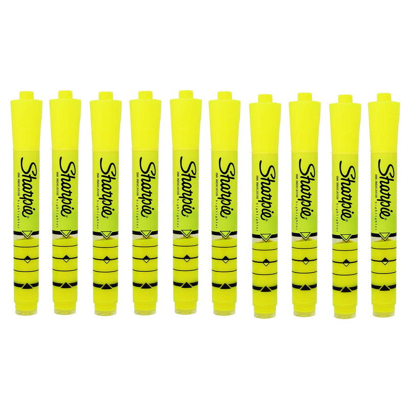 100 Ink Indicator Highlighters in Yellow - Bulk School Supplies Wholesale Case of 100 -Ink Indicator Highlighters