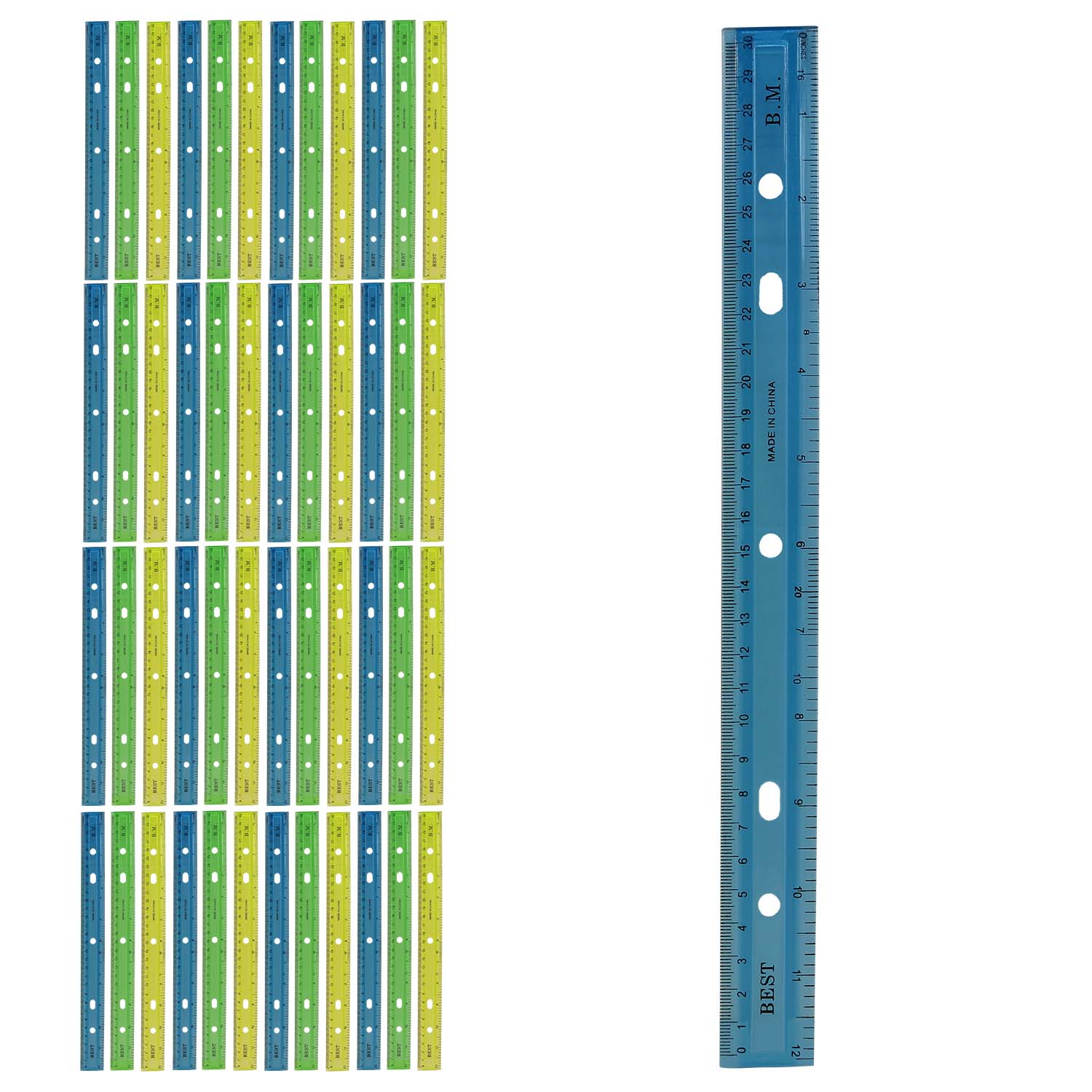 96 12" Rulers - Bulk School Supplies Wholesale Case of 96 Rulers