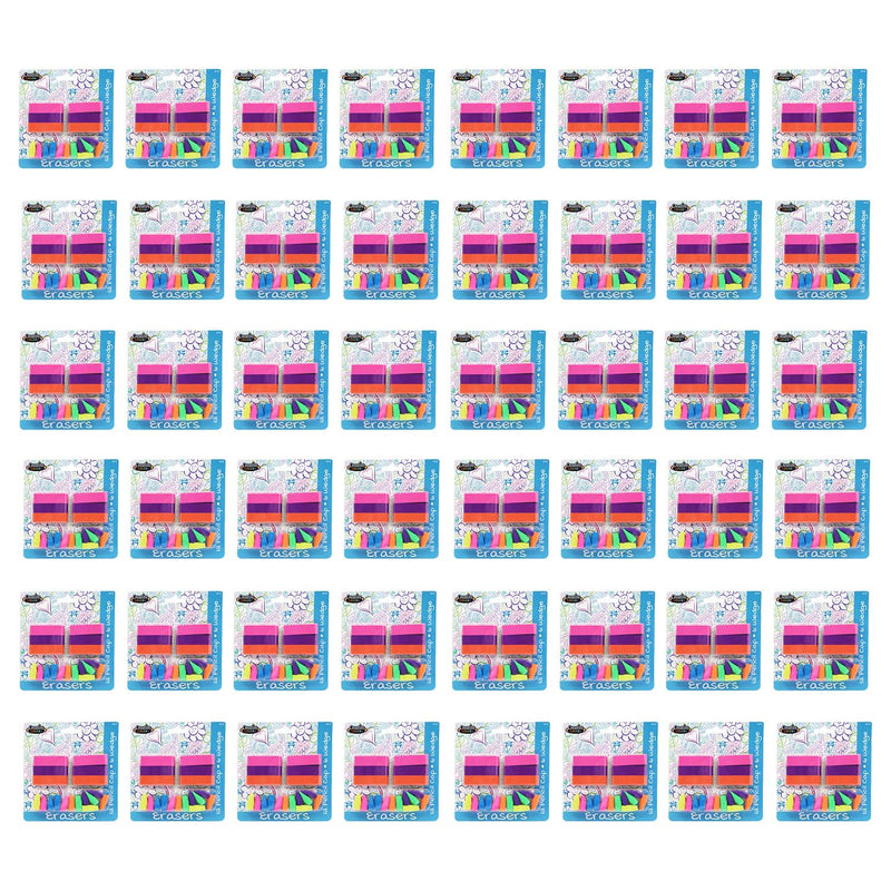 18 Pack Eraser Set - Bulk School Supplies Wholesale Case of 48- 18 Packs of Erasers