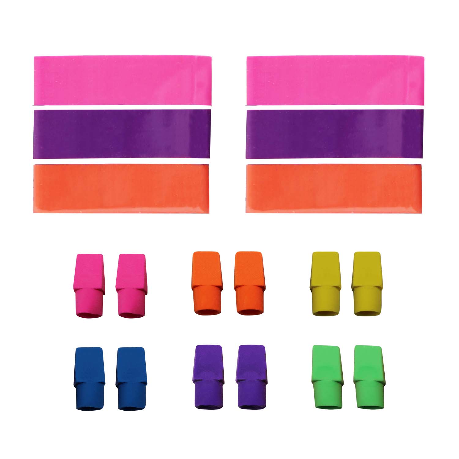 18 Pack Eraser Set - Bulk School Supplies Wholesale Case of 96- 18 Packs of Erasers