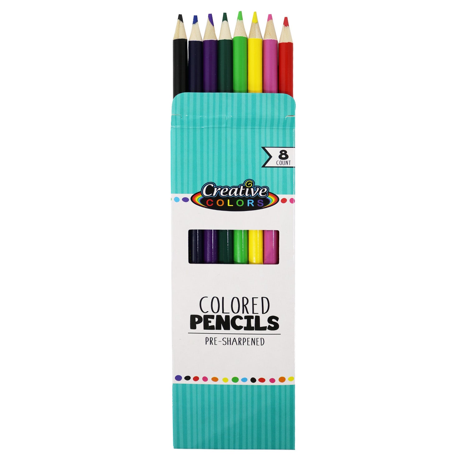 8 Pack of Colored Pencils - Bulk School Supplies Wholesale Case of 96 Packs of Colored Pencils