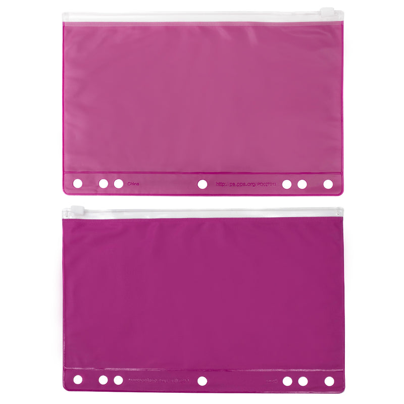 48 Clear and Pink Pencil Pouch - Bulk Case of 48 Pencil Pouches