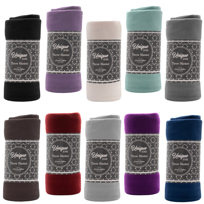 Lightweight Fleece Blankets - Bulk Winter Accessories Wholesale Case of 24 Blankets