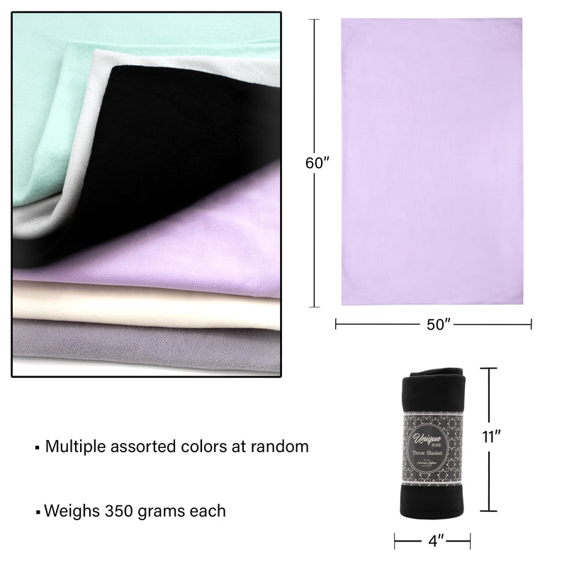 Lightweight Fleece Blankets - Bulk Winter Accessories Wholesale Case of 24 Blankets
