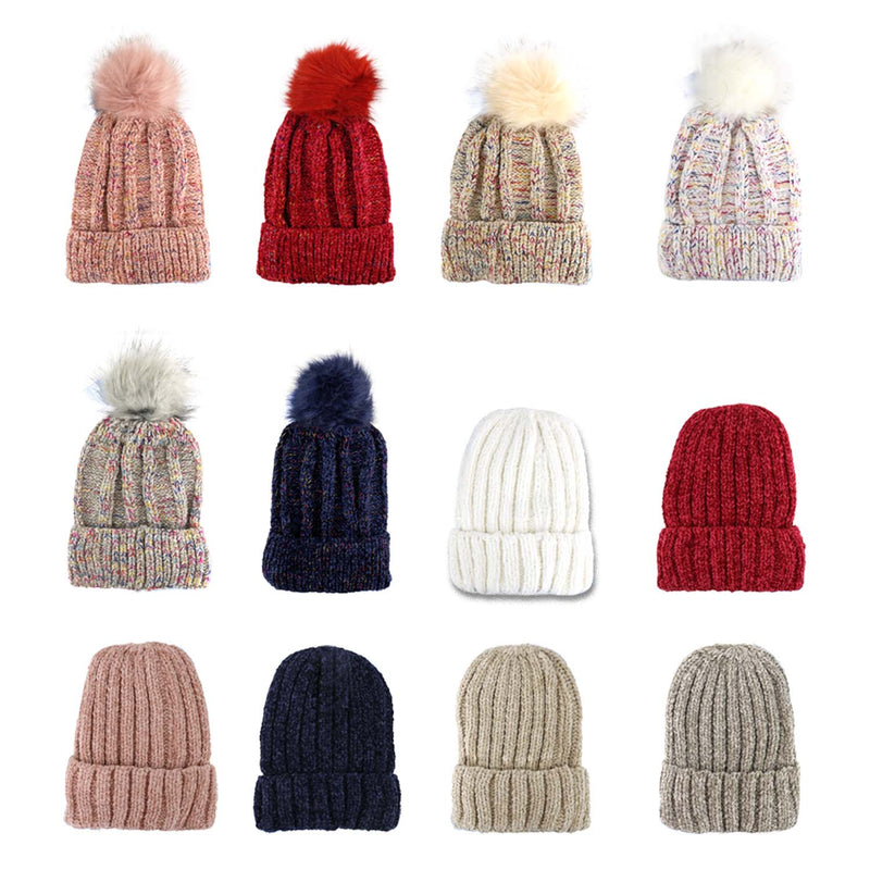 Wholesale Winter Women's Hats - One Size Fits Most- Bulk Case of 48